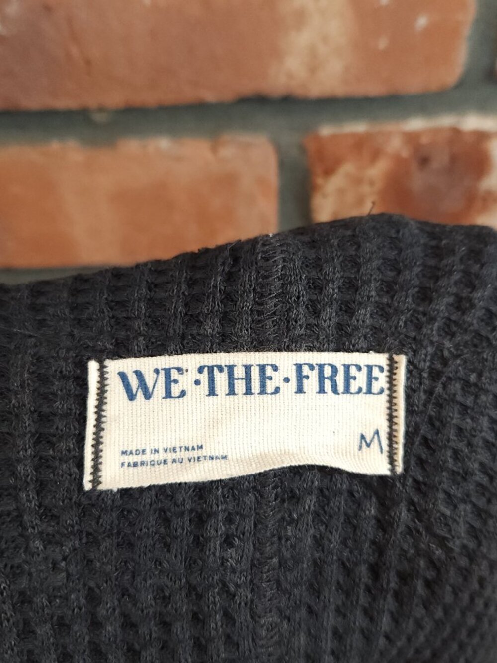 We the Free by Free People Oversized Waffle Knit Travis Polo in Gray Women's M - Picture 8 of 8